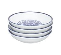 ABOOFAN 4 Piezas Plato de Salsa de Cerámica Azul y White, para Condimentos | Cerámica Ligera, Acabado Artesanal Resistente al Desgaste, Uso Portátil, Adecuado para Tiendas de Comida y Hotel