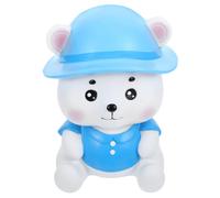 ABOOFAN Alcancía Forma de Oso Azul, para Ahorrar Monedas, Decoración de Escritorio Caja de Monedas de PVC y Vinilo y Obsequio para Estudiantes