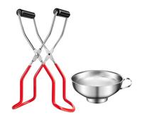 ABOOFAN Juego De 2 Pinzas Para Botes De Conserva De Acero Inoxidable Antideslizantes Con Embudo Para Tarros De Cocina Variados Tamaños