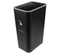 ABOOFAN Papelera de Escritorio de 15 L con Tapa a Presión, PP Negro | Ajuste Estrecho para Espacios Reducidos, Asa Integrada, Contención de Olores, Baño y Entornos Profesionales