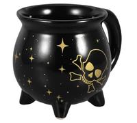 ABOOFAN Taza de Bruja de Cerámica 375ml Negra con Asa Halloween | Diseño Único y Distintivo, Agarre Cómodo y Apto Lavavajillas, Uso Versátil para Café, Té y Chocolate