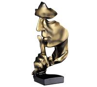 aboxoo Estatua de Pensador, el Silencio es Oro, Figura de Arte Abstracto, esculturas Modernas de Resina para el hogar, Objetos Decorativos, decoración de Escritorio para habitación Creativa, hogar,