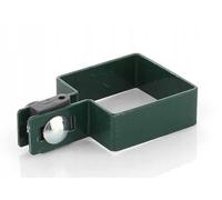 Abrazadera de extremo cuadrada en set de 50 x 50 mm para alambre de 6 mm de diámetro, color verde para postes de vallas, fijación de vallas de rejilla, abrazadera de puntal