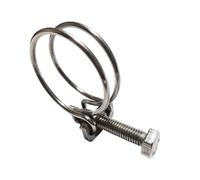 Abrazadera de manguera alambre doble Abrazaderas ajustables 304SS Tubos ventilación agua Paquete 2-20 tamaños múltiples(13-16mm(20pcs))