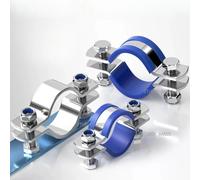 Abrazadera de tubería plana engrosada de acero inoxidable, Clip de tubería de acero personalizado, sujetador de conexión de tubería de agua de jardín, Clip fijo, Hardware B3