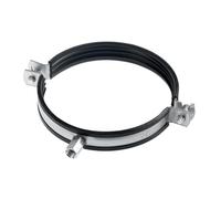 Abrazadera de Tubo de Ø 125mm, de Acero Galvanizado con Goma de Amortiguador para Soporte de Tubos de Calefacción, Canalón, 1 Unidad