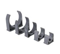 Abrazadera de tubo de PVC gris de 20/25/32/40/50mm, soportes de manguera en forma de U, abrazadera de tubería de agua para riego de jardín, accesorios de tubería de plomería 32mm(20 Pieces)