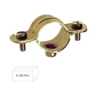 Abrazadera metálica - abrazadera M-6 de 26 mm, ideal para fijar tuberías y cables, robusta, fabricada en acero, caja de 100 piezas.
