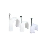 Abrazaderas De Cable De Acero Tipo Clavo, Abrazaderas De Cable Blancas Tipo Clavo, De 4 Mm A 18 Mm, Aptas Para Cables Ethernet, Líneas Telefónicas Y Cables De Televisión (8MM *200)