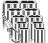 Abrazaderas de hebilla de 8 formas, manguitos de prensado de cables de doble orificio, M1.5-M4, engarces de Cable de acero, suministros de Hardware fijo, 100/10 Uds. Para Cable De Acero(M2-10PCS)