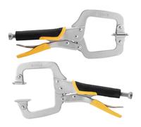 Abrazaderas de metal para trabajar la madera - TOLESA 11 pulgadas Pocket Hole Jig Clamp Heavy Duty C Clamp Set abrazaderas de soldadura con almohadilla giratoria ajustable Vise Grip abrazadera