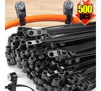 Abrazaderas de Nylon con Orificio para Tornillo, Reutilizables y Fijas, Abrazaderas Autoblocantes, Cintas de Sujeción Ajustables, Organizador para Oficina Abrazaderas con Orificio para White 5 x 200 3