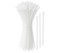 Abrazaderas de sujeción blancas 100 x 2,5 mm - 150 piezas - Nylon PA66 Alta resistencia - Sujetadores de cables autobloqueantes Flandria