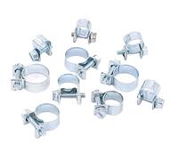 Abrazaderas Metalicas Tubos 10 abrazaderas de manguera aro acero, tubo Clip fijo ajustable, Kit surtido ventilación tubería agua, Hardware(16-18mm)