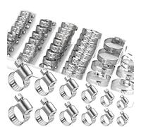 Abrazaderas Metalicas Tubos Abrazadera de manguera ajustable acero inoxidable, Clip tubo combustible for conducto secador, diámetro plomada 6mm-29mm, 50/10x(19-29mm(20pcs))