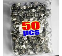 Abrazaderas Metalicas Tubos Abrazaderas de manguera ajustables acero inoxidable, herramientas tubo pipa engranaje helicoidal, abrazadera for grifo, sujetadores tuberías agua, 50/10 Uds(20PCS 10-16mm)