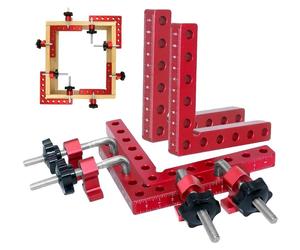 Abrazaderas para taller de carpintería, fabricadas con aleación de aluminio, diseño en ángulo de 90 grados, posicionamiento en forma de "L", estructura ergonómica, opciones personalizables