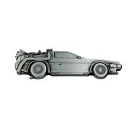 Abrebotellas magnético de Delorean con licencia oficial de Regreso al Futuro - Imán de metal para nevera - 144 x 33,5 mm