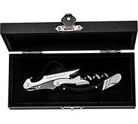 Abridor de botellas CORKSCREW "OMBRÉE", negro/plateado, acero inoxidable, color verde oliva