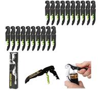 Abridor de Botellas de Vino,70G Engrosado Acero Inoxidable Doble Bisagras Llave con Lámina Cutte Para Camareros de Restaurante, Camarero Profesional Sacacorches Vino Abredores Conjunto (20PCS, Verde)