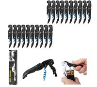 Abridor de Botellas de Vino,70G Engrosado Acero Inoxidable Doble Bisagras Llave con Lámina Cutte Para Camareros de Restaurante, Camarero Profesional Sacacorches Vino Abredores Conjunto (20PCS, Azul)