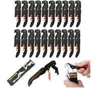 Abridor de Botellas de Vino,70G Engrosado Acero Inoxidable Doble Bisagras Llave con Lámina Cutte Para Camareros de Restaurante, Camarero Profesional Sacacorches Vino Abredores Conjunto (20PC, Naranja)