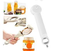 Abridor de botellas y vino 3 en 1, abrelatas retráctil multifuncional para manos débiles, regalos para personas mayores o artritis, herramienta auxiliar de apertura de botellas (Beige)