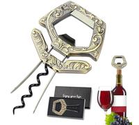 Abridor de Vino Ah So para Botellas Antiguas, Abrebotellas de Antiguo 3 en 1, Extractor Corcho Dos Puntas con Corkscrew de Cerveza, Sacacorchos de Amigos Camareros, Regalos para Hombres (Bronce)