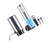 Abridor de vino eléctrico, abridor de botellas automático rápido, juego de aireador de vino, sacacorchos eléctrico con textura de acero inoxidable para portátil