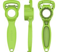 Abridor universal 3 en 1 para vasos, para latas, abridor de tapa, abridor de botellas, abridor de cristal, tapas de rosca, tarros de conservas, alta calidad, para personas mayores (verde)