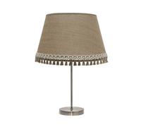 Abrila Ada Cuero/Arena - Lámpara Sobremesa Moderno 1Xe27 35 Cm