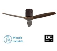 Abrila – Ventilador de techo Aguilon DC Marrón 3 aspas Sin luz 5 velocidades con control remoto