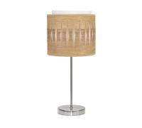 Abrila Alexandra Níquel/Madera Clara - Lámpara Sobremesa Moderno 1Xe14 17 Cm