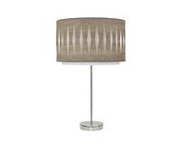 Abrila Alexandra Níquel/Madera Gris - Lámpara Sobremesa Moderno 1Xe27 30 Cm