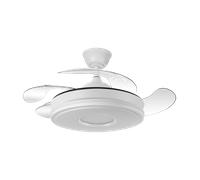 ABRILA ALTA GAMA Ventilador Dc Dani MINI 59w 6980lm Blanco 4aspas 6velocidades 91d 3000-4000-6000k Remot+regulables en intensidad+memori+temporizador Aire verano o invierno Incluye mando y dos tijas