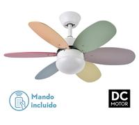 Abrila Alves Blanco/Pastel-Blanco/Intenso - Ventilador De Techo Aspas Normales 220-240 V