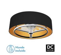 Abrila Anuska Negro / Oro - Ventilador De Techo Plafón 60 W