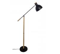 Abrila Biel Negro/Haya - Lámpara Pie Salón Moderno 1Xe27