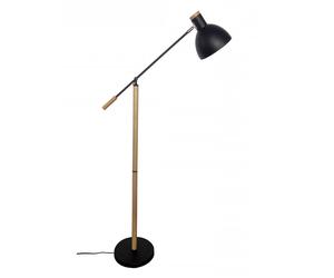 Abrila Biel Negro/Haya - Lámpara Pie Salón Moderno 1Xe27
