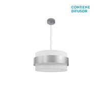 Abrila Bremen Cromo/Blanca-Plata - Colgante Moderno 3Xe27 40 Cm