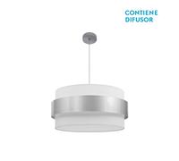 Abrila Bremen Cromo/Blanca-Plata - Colgante Moderno 3Xe27 50 Cm