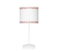 Abrila Cenefa Blanco / Rosa - Lámpara Sobremesa Infantil 1Xe14