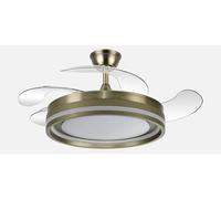Fabrilamp Ventilador de techo Cerrato DC 59W 4 aspas retráctiles LED 6 velocidades Cuero