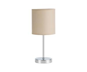 Abrila Chanza Beige / Cromo - Lámpara Sobremesa Moderno 1Xe14 16 Cm