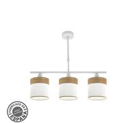 Abrila Cloe Blanco/Madera Clara - Lámpara Moderna 3Xe14