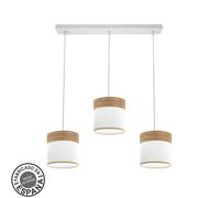 Abrila Cloe Blanco/Madera Clara - Lámpara Moderna 3Xe27