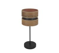 Abrila Colet Negro/Madera Oscura - Lámpara Sobremesa Moderno 1Xe14 18 Cm