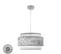 Abrila colgante 1 luz modelo camerun gris con doble pantalla