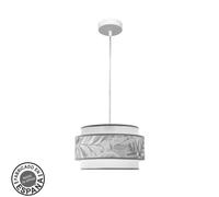 Abrila colgante camerun gris con doble pantalla 1 luz