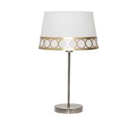 Abrila Dalia Blanco / Oro - Lámpara Sobremesa Clásico 1Xe14 25 Cm